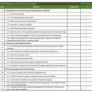 Time Management Self-Assessment Checklist